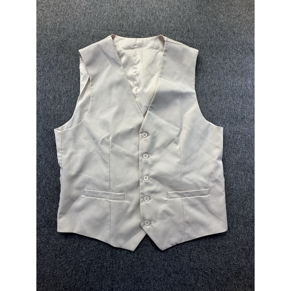 Braveman Vest‎ Mens 40R 34W Beige M300 Adjustable Back Lined Buttons Suit Formal - Picture 2 of 14